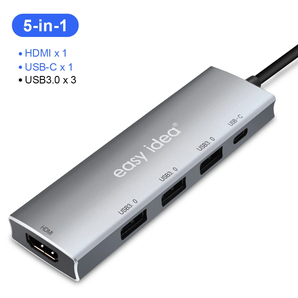 5 in 1 OTG usb-хаб 3,0 USB C концентратор HDMI 3 порта разветвитель Мульти USB 3,0 type C концентратор USB-C Hab VGA Адаптер C док-станция для MacBook Pro Аксессуары - Цвет: 5 in 1