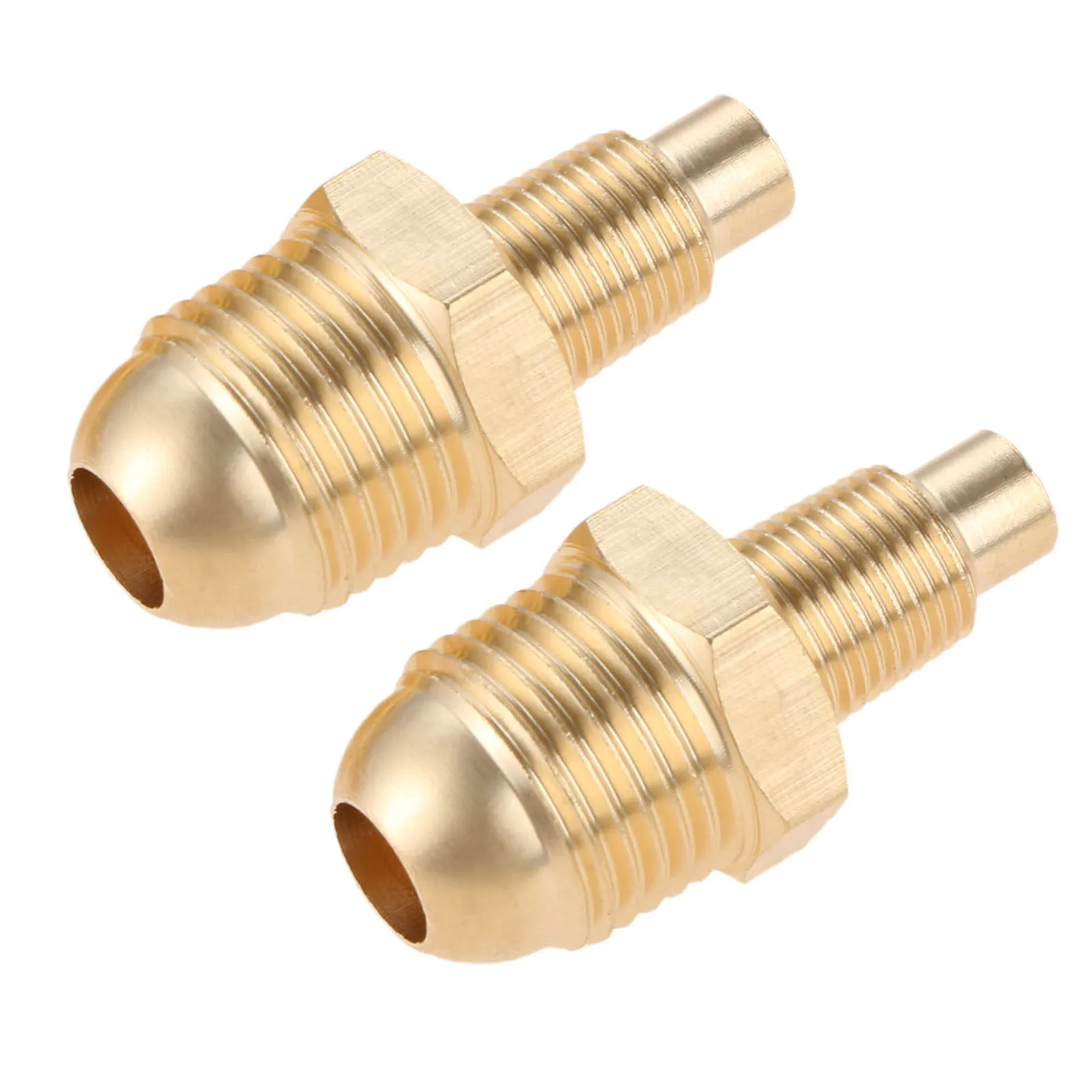 

2 Pcs Solid Brass Propane Orifice Connector Tube fits for Casting Cooking Stove Grill Turkey Pot Cooker 3/8" Flare x1/8" Mnpt