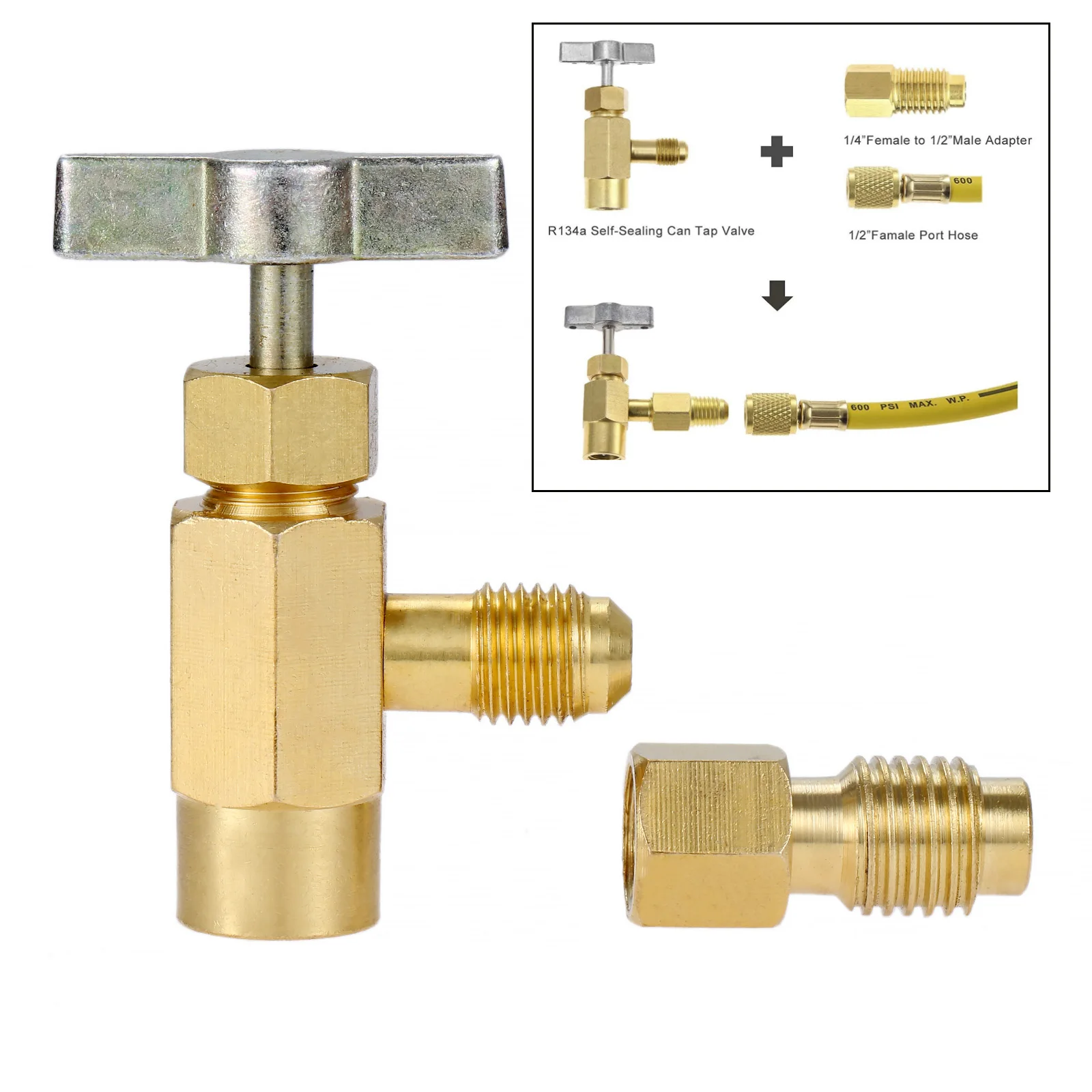 Дозатор Can клапана R134A 1/4 &quot переходник с внутренней резьбой на внутреннюю резьбу
