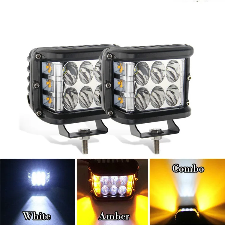

4"Inch 12V 60 W Side Shooter Pods Combo LED Work Light Strobe Lamp Fog for Driving Offroad Boat Car Tractor Truck 4x4 SUV ATV