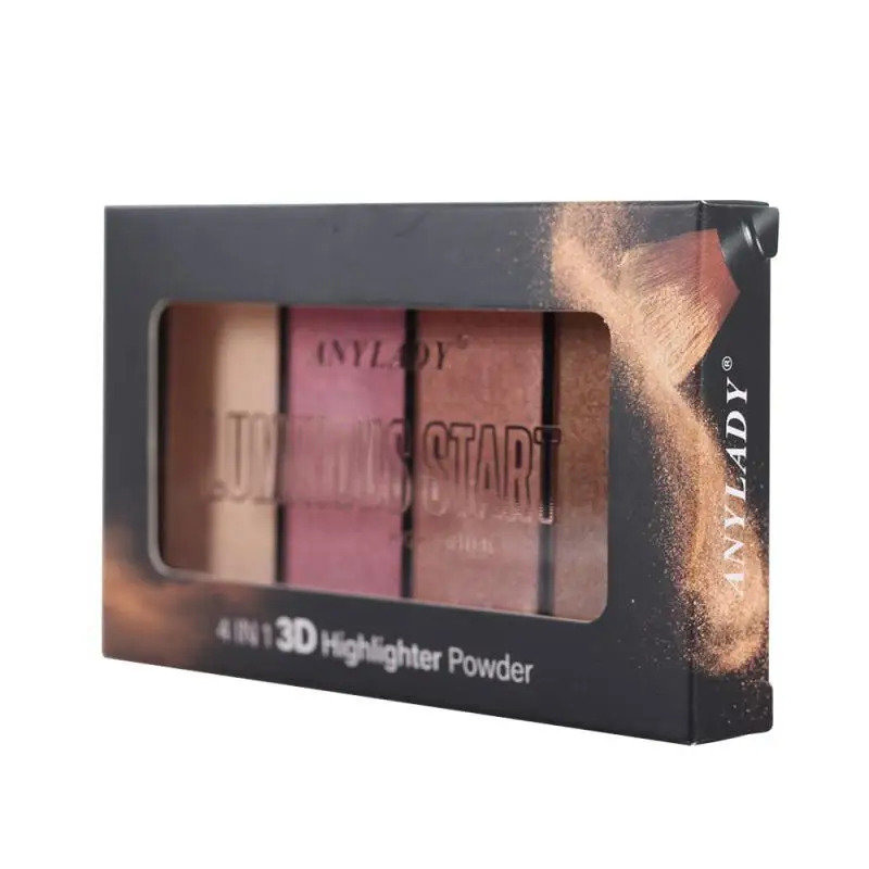 

Four Colors Highlighter Powder Three-dimensional Makeup Easy To Wear And Blend Glitter Cosmetics Waterproof Face Makeup TSLM2