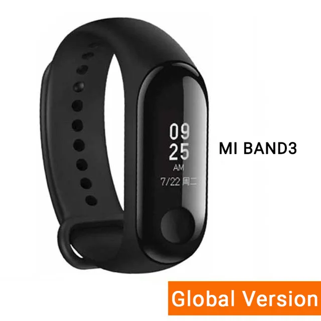 GB version Origina Xiaomi Mi Band 3 4 смарт-Браслет фитнес-браслет большой сенсорный экран OLED частота сердечных сокращений сообщения Smartband - Цвет: GB version