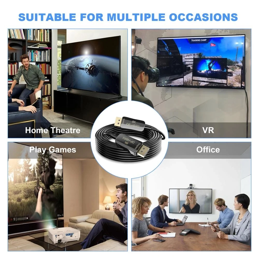 Оптический кабель 8K UHD DisplayPort 1 4 при 60 Гц 4K 144 HBR3 32 Гбит/с бит DP AOC игровой HD