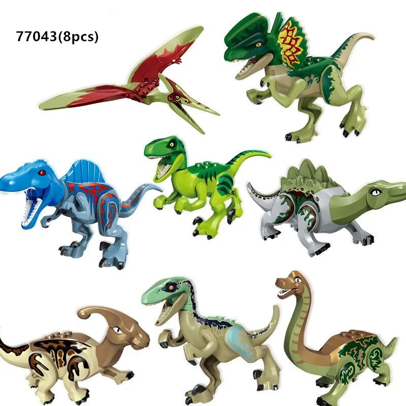 Детские строительные блоки 8 шт. Парк Юрского периода игрушки динозавров для