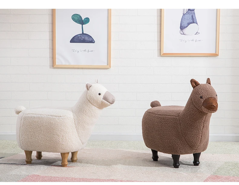 Креативный стул для обуви детская подушка из альпаки с животным детский сидения