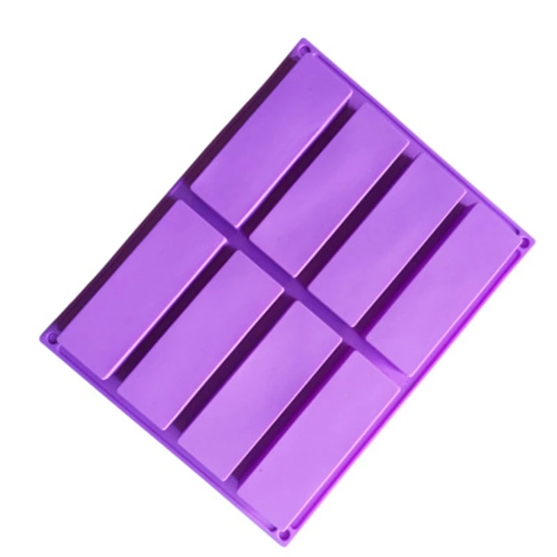 8 sticks rectangular soap silicone cake mold handmade easy to take off and clean |