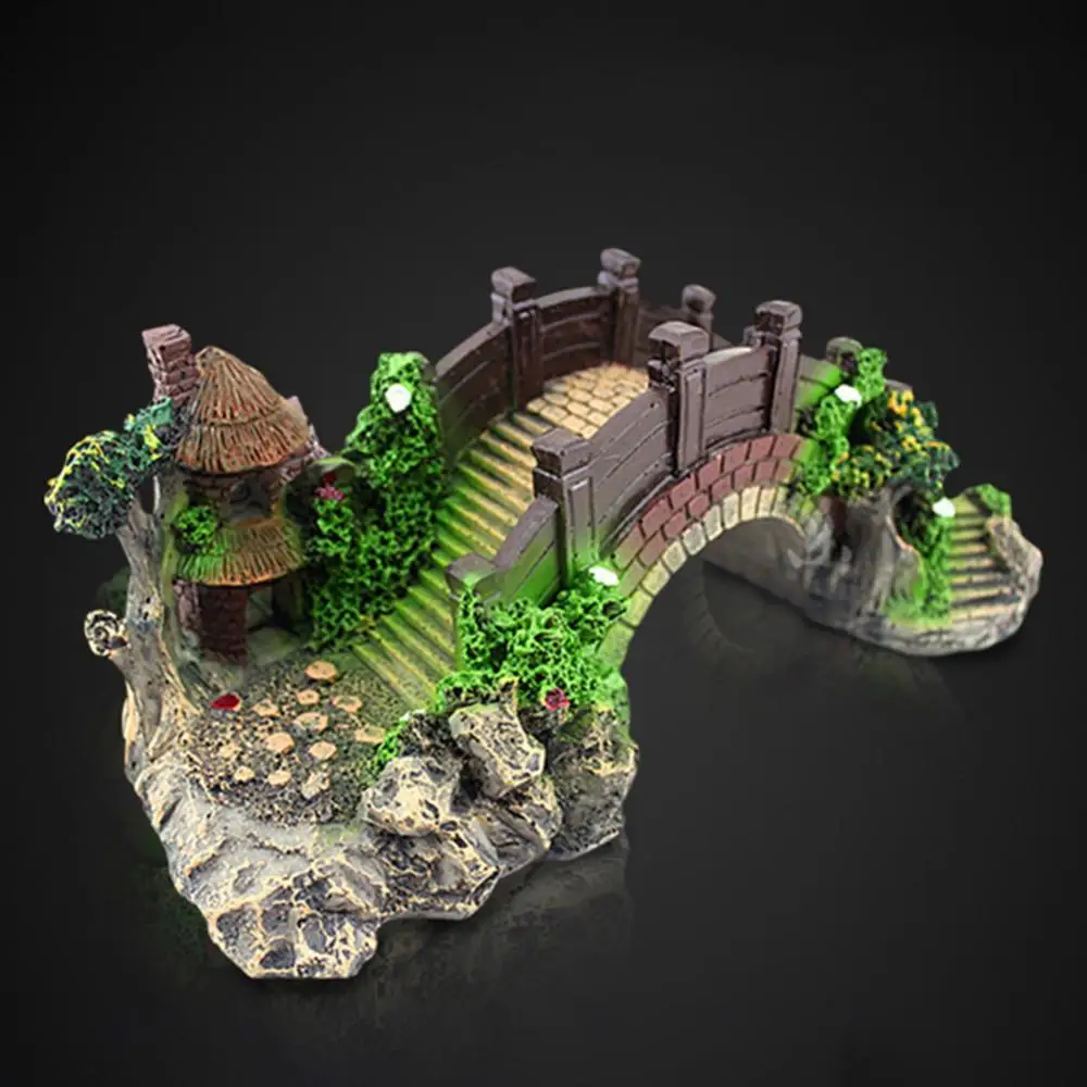 

Aquarium Fish Tank Vintage Resin Craft Bridge Cave Shrimp Landscaping Fish Tank Ornament Decor Pet Supplies Home Decorations