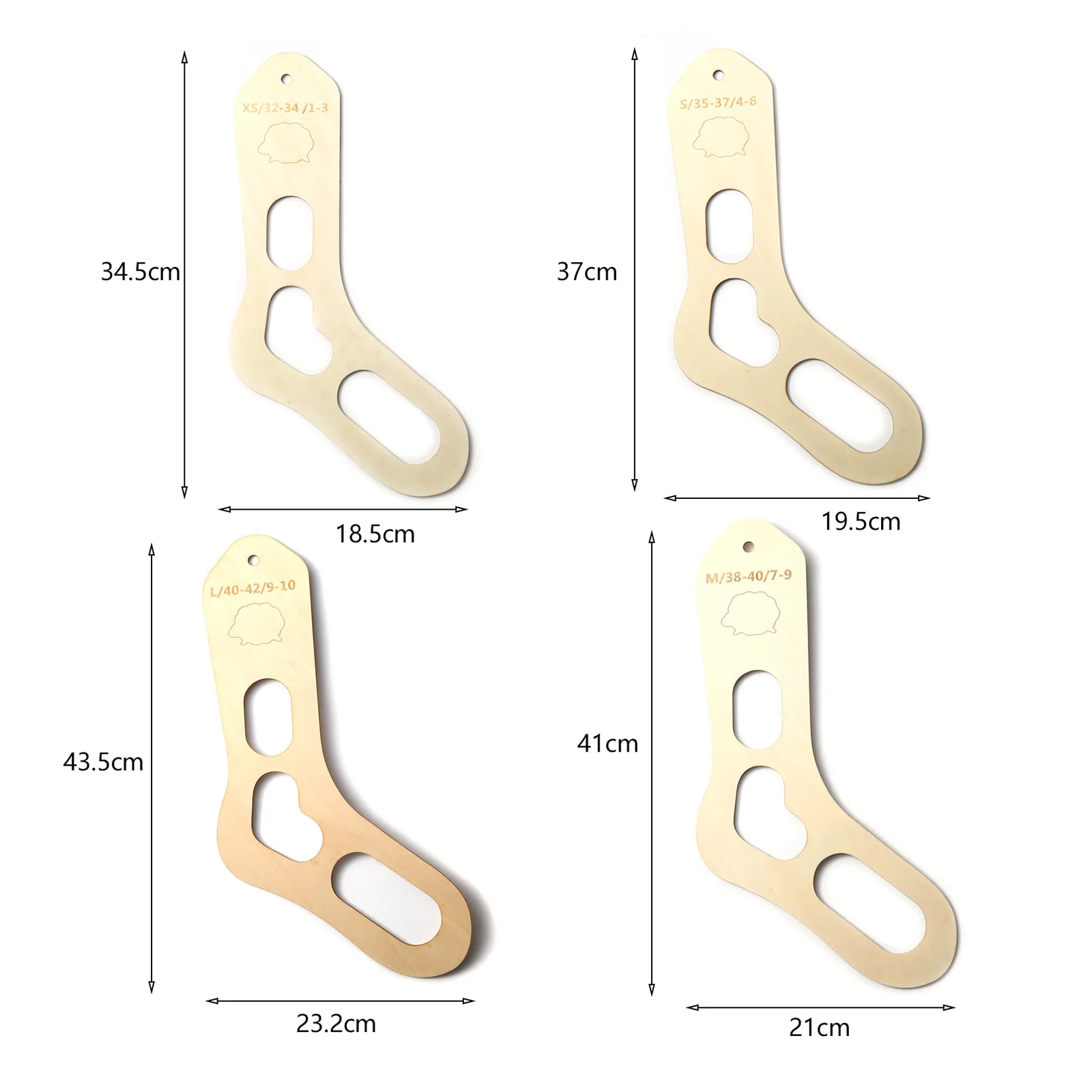 2PCs Natural Wood Sock Blocker XS-L Handmade DIY Christmas Knitting Forms Shapes Board Tools For Beginners | Дом и сад