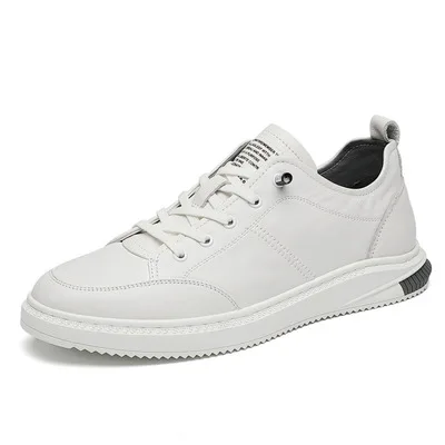 

board shoes Real men's leather shoes station walking shoes Spring and Autumn head cowhide casual leather shoes men's small white