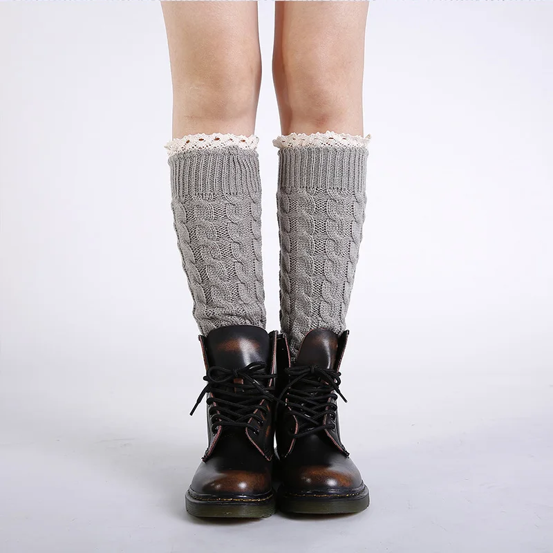 Зимние женские полые кружевные гетры подогреватель голеностопного сустава для