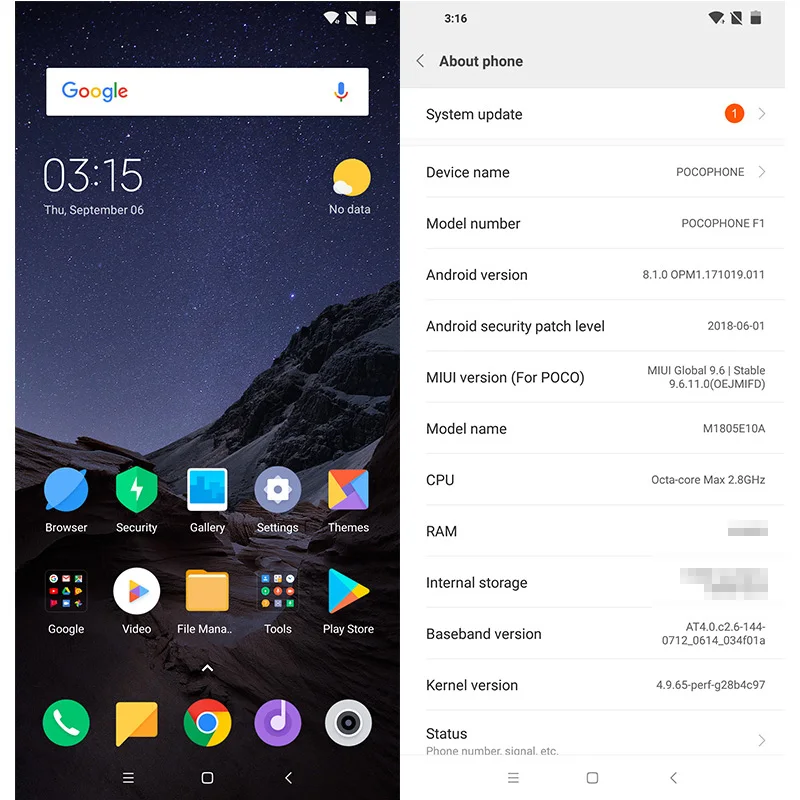 Xiaomi POCOPHONE F1 смартфон с 5 5-дюймовым дисплеем ОЗУ 6 ГБ ПЗУ 128 845 МП 4000 мАч | Мобильные