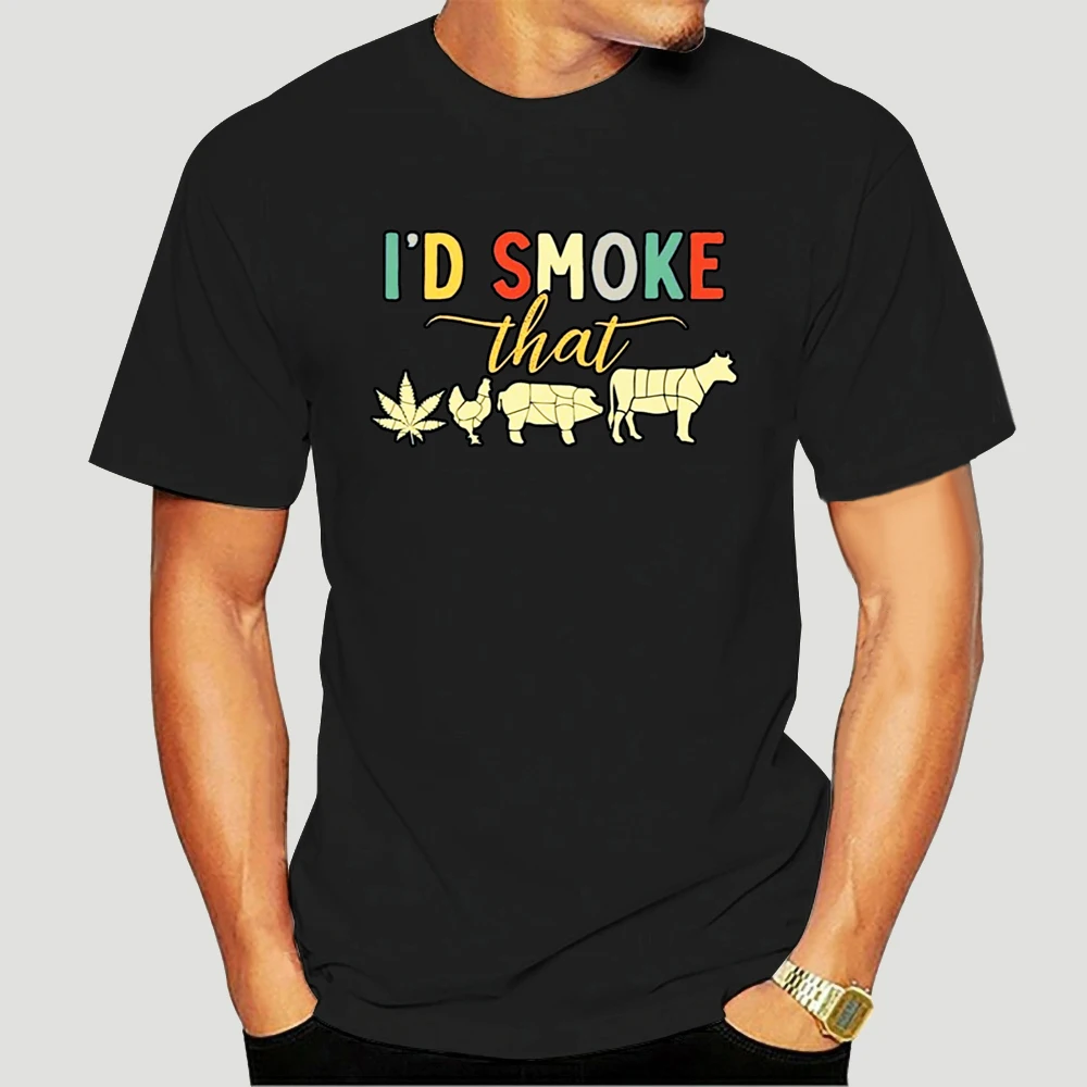 

TrueKool I'd Smoke That BBQ Funny 420 Day T-Shirt Men Tshirt