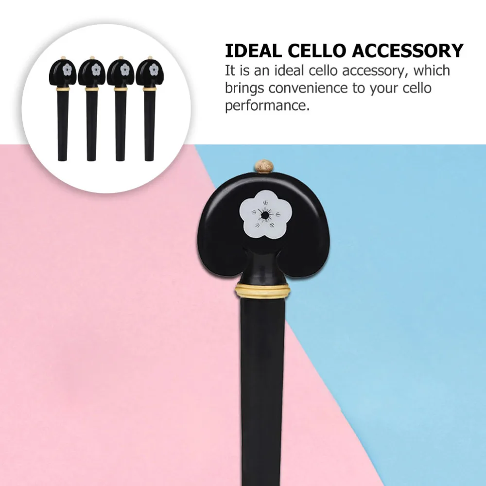 

4Pcs Durable Cello Tuning Peg Ebony Wood Cello Peg Musical Instrument Supplies