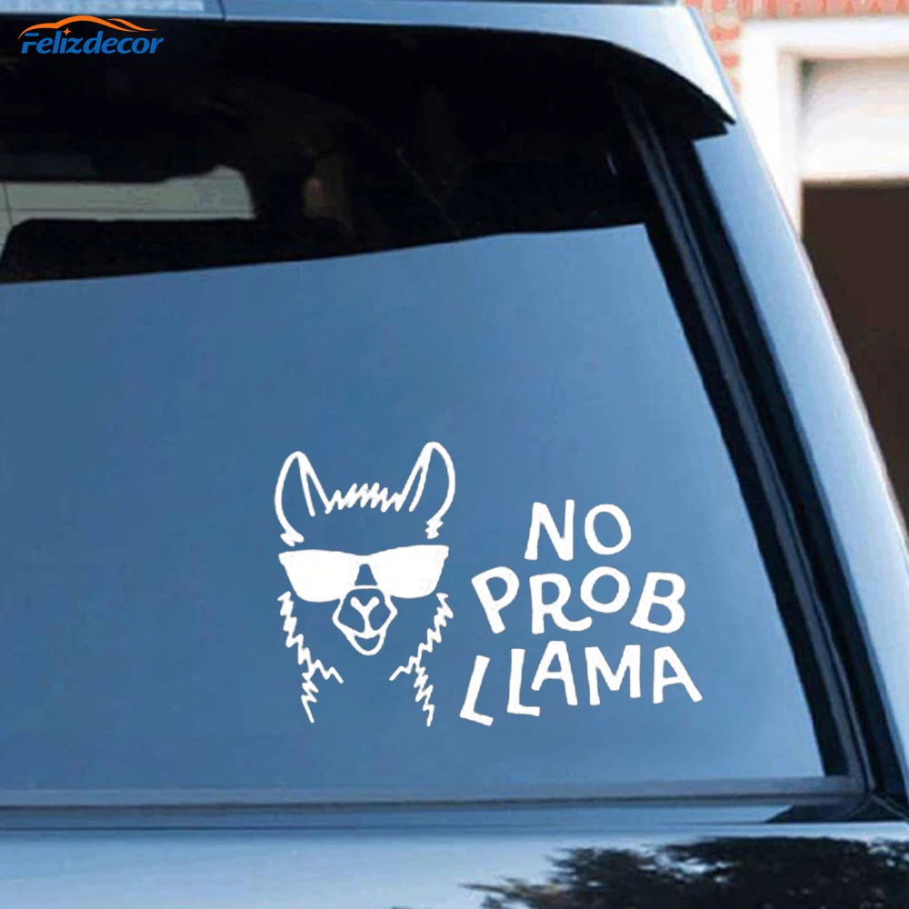 Черно-белая забавная лама без проба Виниловая наклейка с животными модные