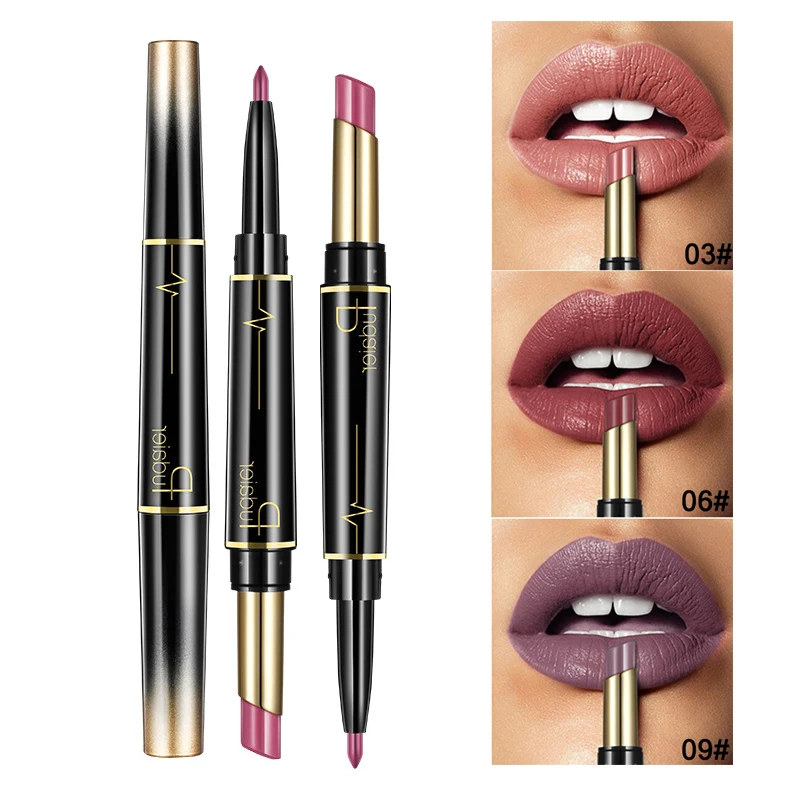 Pudaier 2 в 1 матовый Набор губной помады водонепроницаемый стойкий карандаш для губ телесный макияж