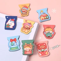 cartoon christmas magnetic bookmark student mark classified tag page clip cute stationery double sided paper book clamps school