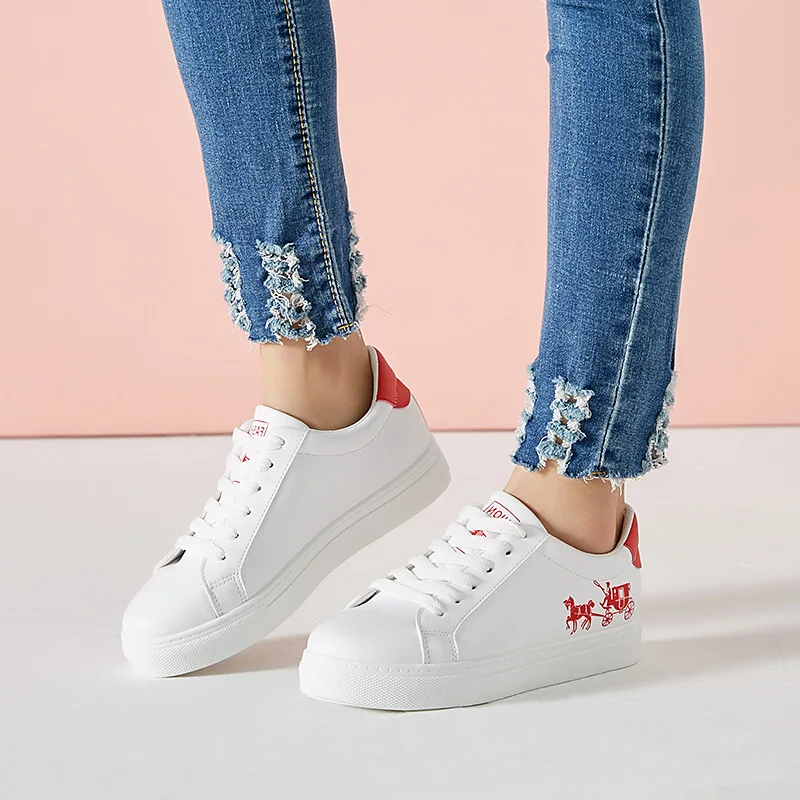 Женские кроссовки с принтом кареты классические для бега скейтбординга ST467