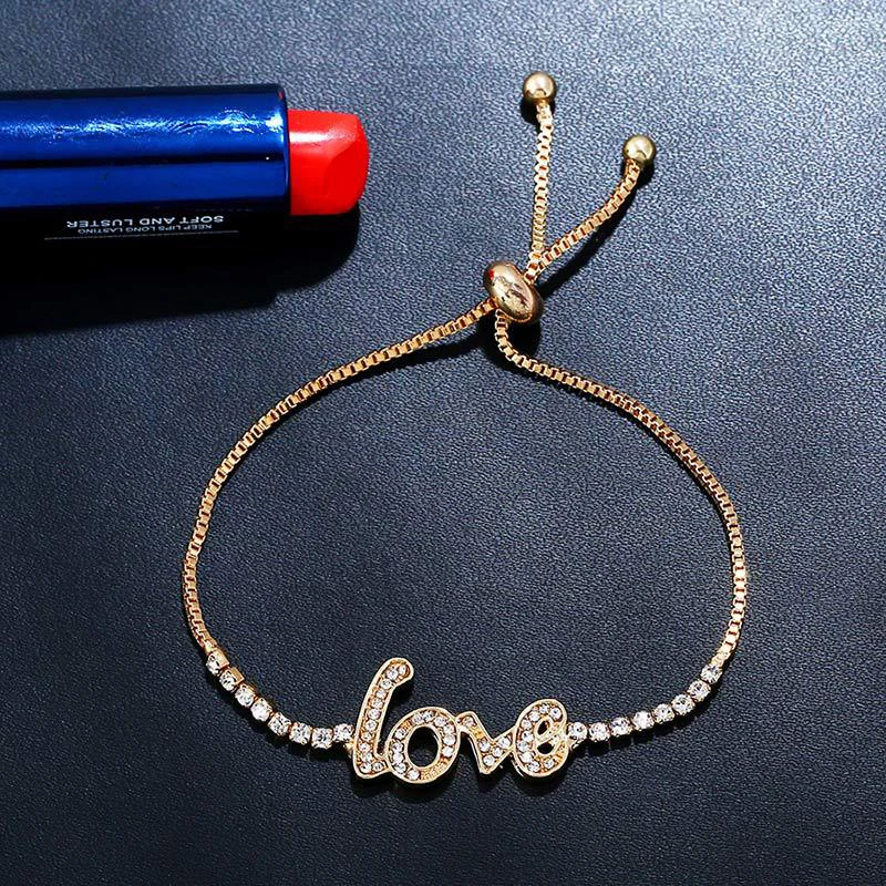 Женские браслеты с буквами Cpop Love Модные Изящные регулируемые цирконием и