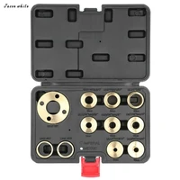 11pcsset metric premium router guidebush set brass template guides kit with lock nut adapter guide bushing