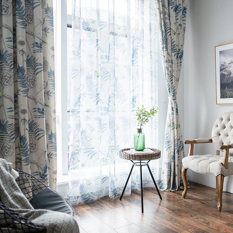 

Modern Blackout Curtains Tranquil Pattern For Living Room Window Bedroom shading Ready Made Finished Drapes Blinds 2JL599 C