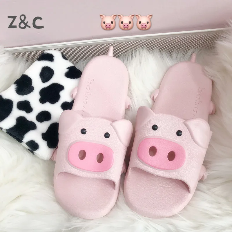 

Тапки Домашние для девочек, розовые талисманы в виде свиньи, 2022