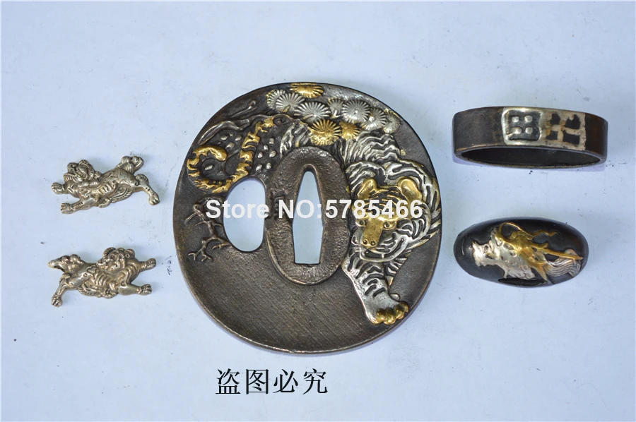 Высококачественный набор тигров с медным покрытием золотой и серебряный страж