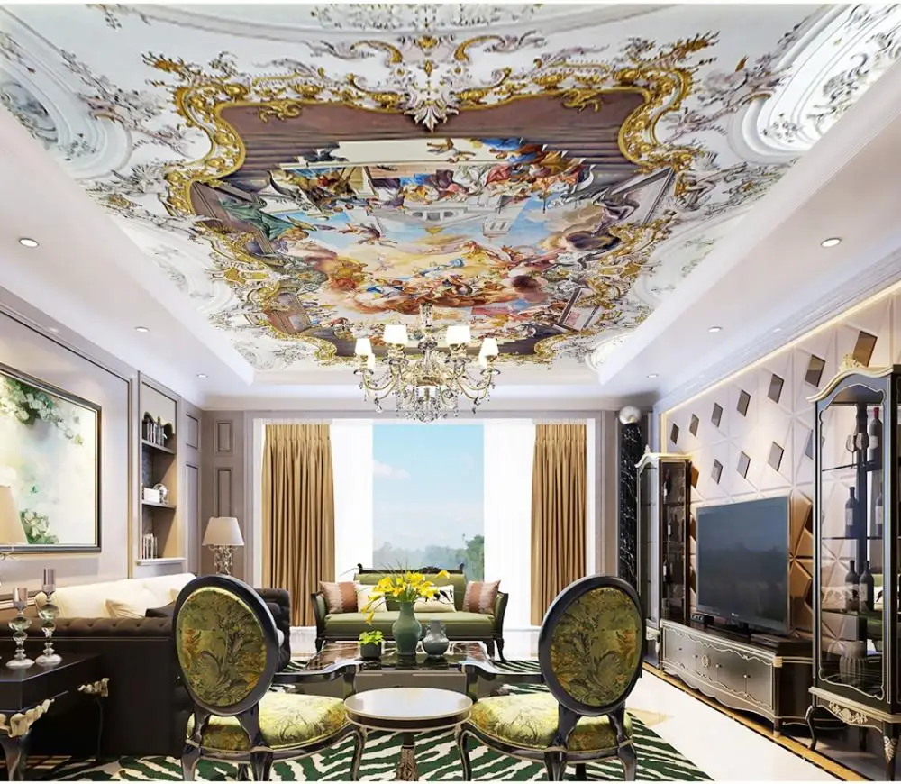 3D Настенные обои любого размера на заказ Европейский потолок ангельские потолки