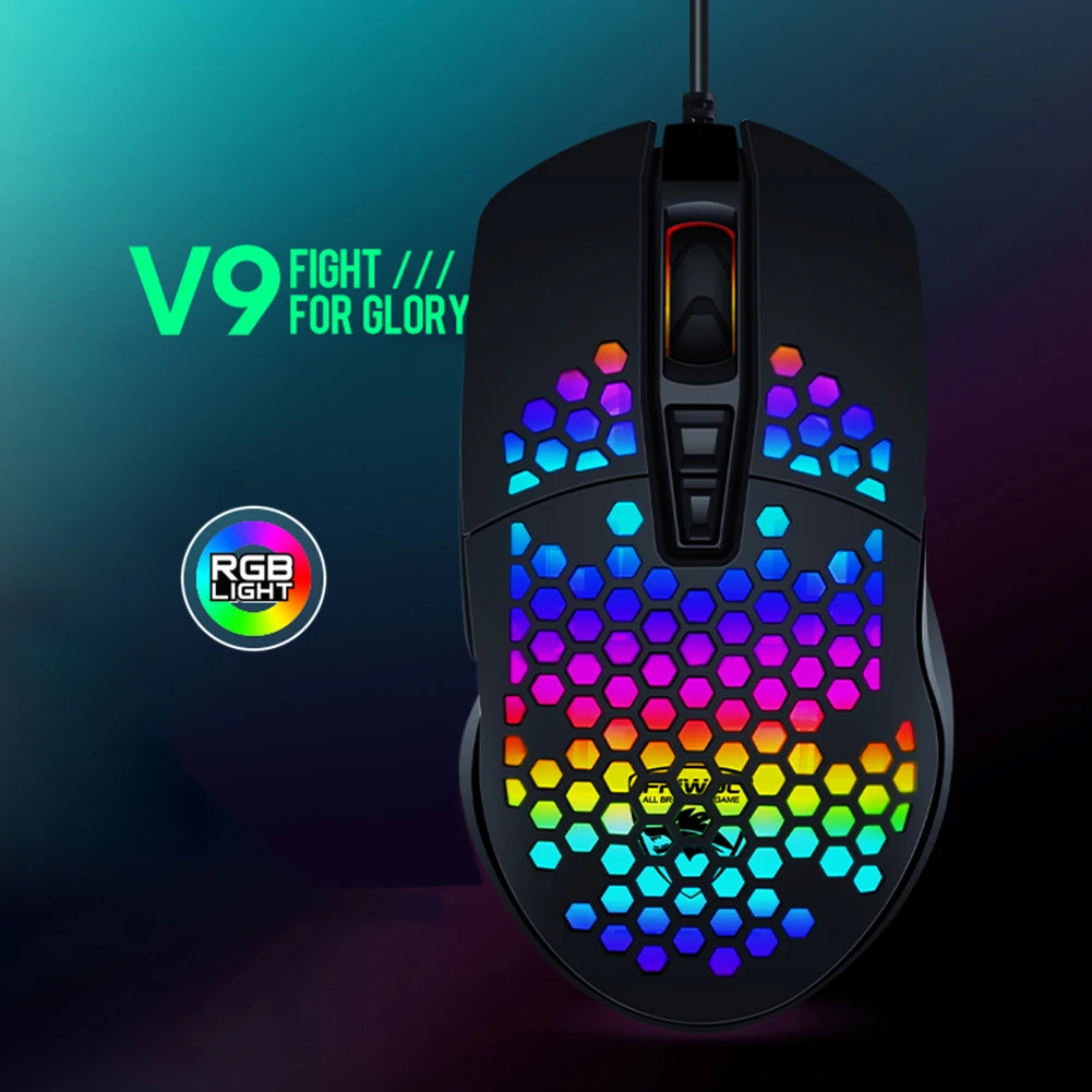VODOOL Проводная игровая мышь USB 4000 Точек на дюйм регулируемый Подсветка проводная 4