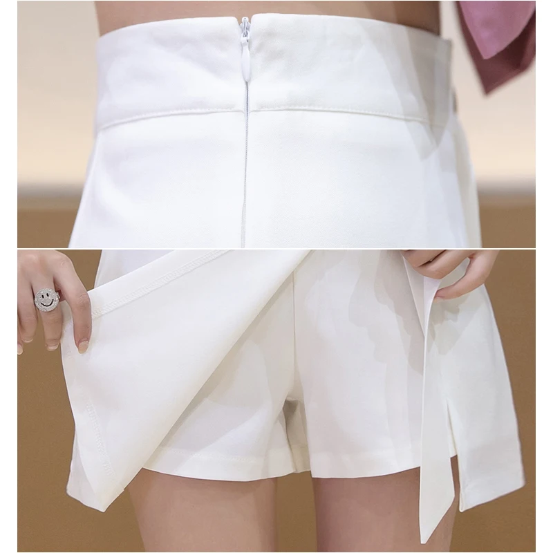 

New Irregular Elegant Fashion Women Shorts Mini High Waisted Lace Shorts Female Solid Color Casual Fashion Short Skirt Mujer