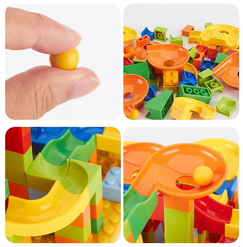 

79-256pcs Marble Racing Jungle Ball Adventure Track Building Block Size Small Bricks Compatible All the Bricks From the