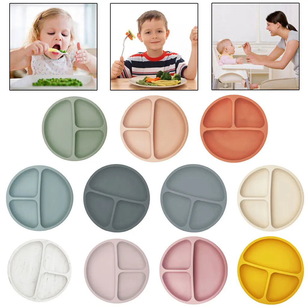 

Waterproof Food Grade Silicone Baby Divided Suction Bowl Anti-Slip Children Dinner Plate Infant Learning Feeding Dish Tableware