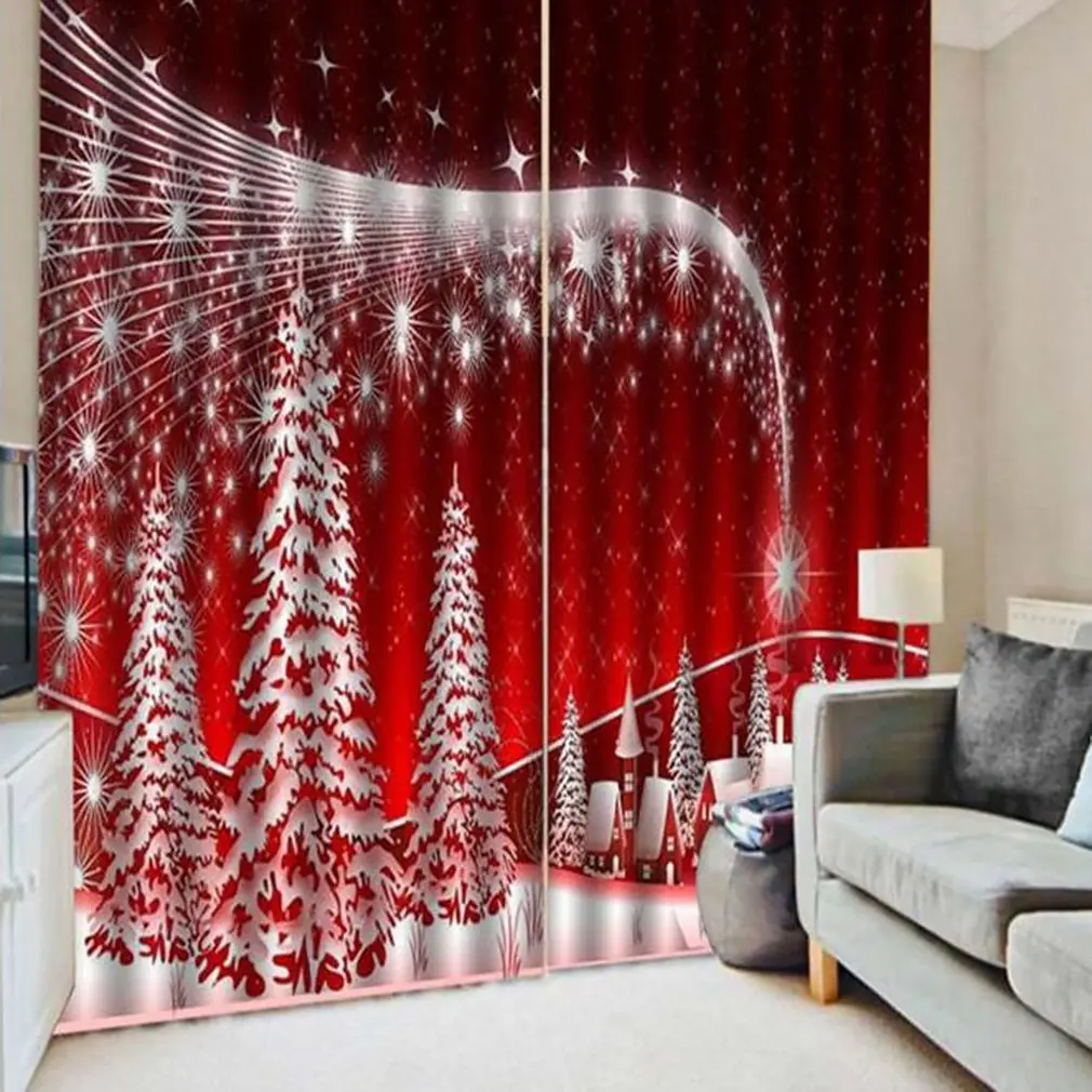 Светонепроницаемые занавески с принтом звезд рождественские декоративные на