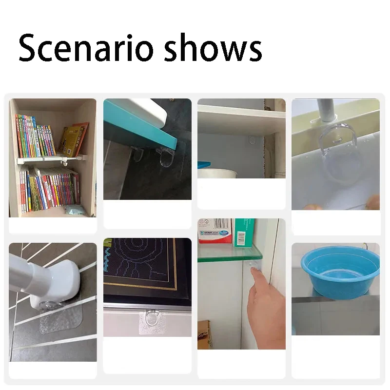 

10PCS Perforation-free Sticking Hook for Clapboard Load-bearing Support Clips Wardrobe Partition Layer Fixed Paste Hook Bracket