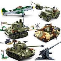 military panzer tank aircraft building blos armored car army vehicle ww2 i bomber model educational toys