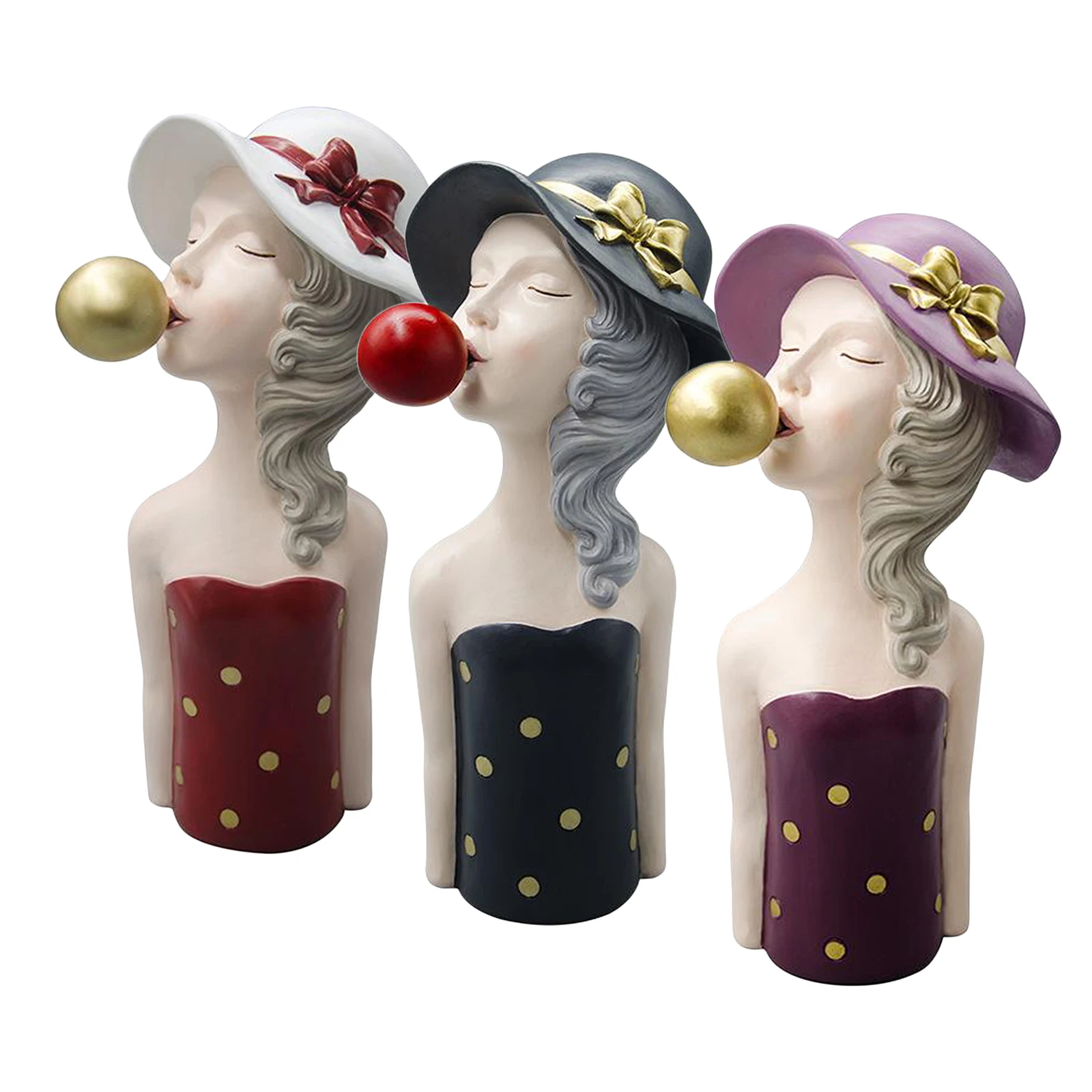 

Bubble Girl Statue Sculpture Figurine Resin Craft Ornaments Home Table Decor