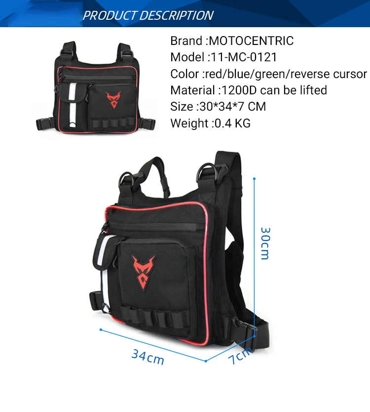 

Waterproof Motorcycle Chest Bag Luggage Oxford Motorbike Backpack Durable Chest Bag Reflective Motorcycle Bag Cycling Riding Bag