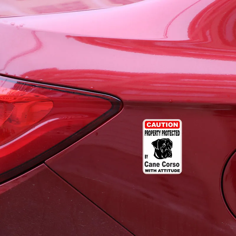 

Personality Car Stickers Decals Property Protected By Cane Corso Dog Waterproof Sunscreen PVC 14cm X 10cm