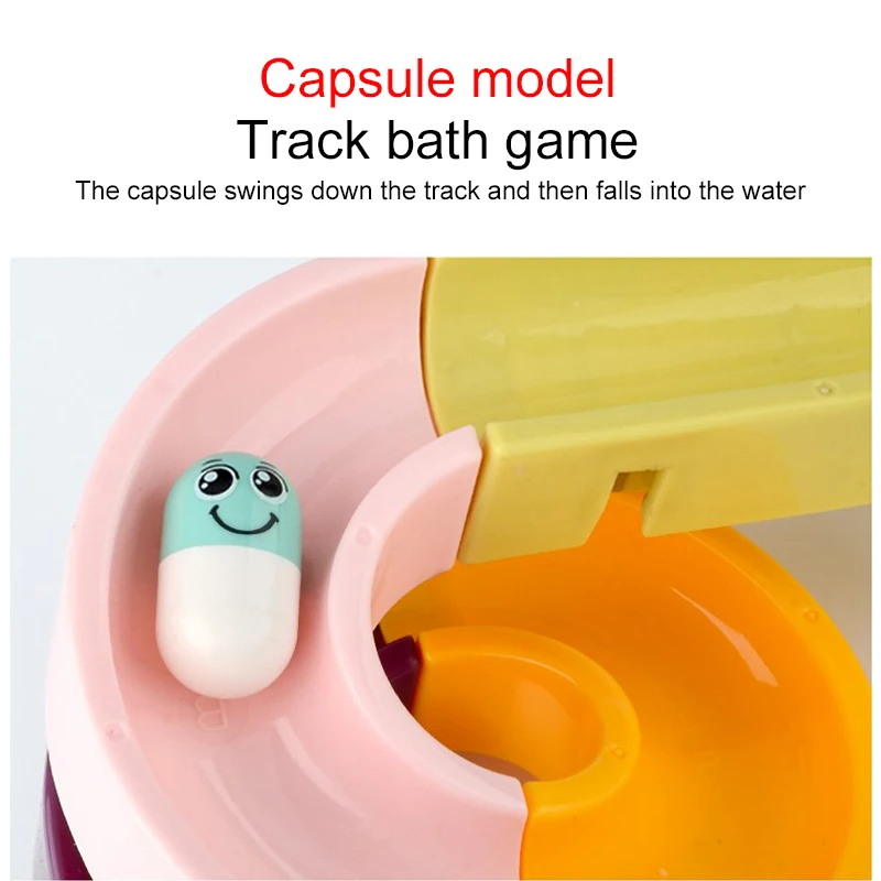 

Baby Shower Toy DIY Assembly Track Sliding Sucker Track Bathroom Toilet Bathtub Shower Toy Duck Playing In Water Boys And Girls