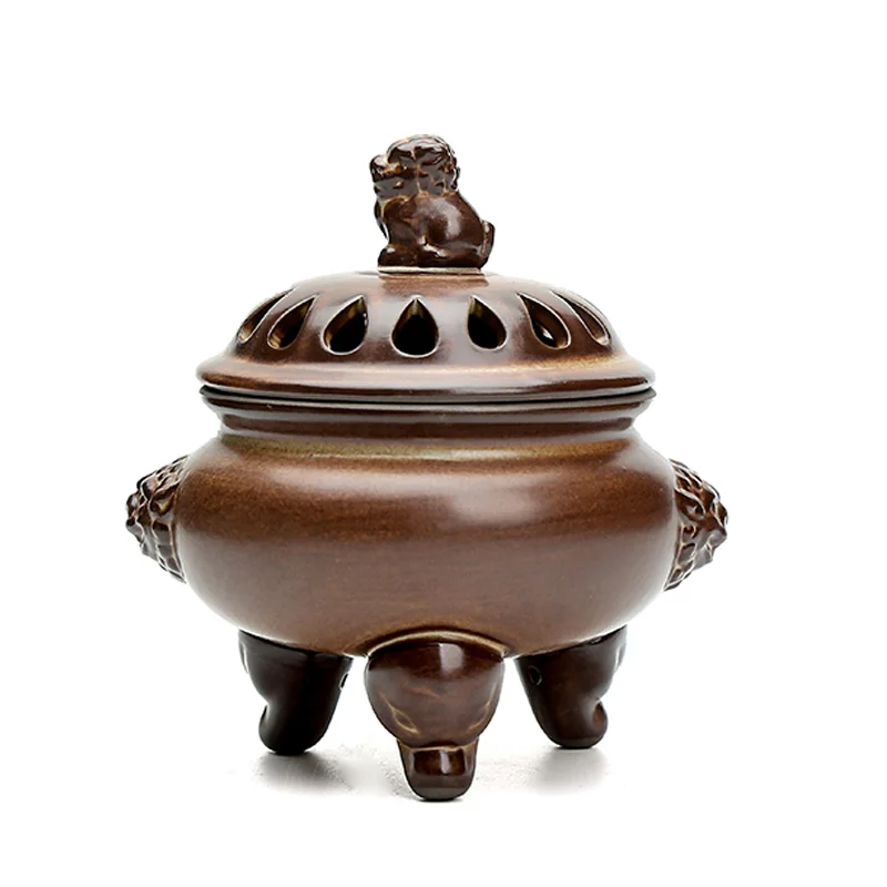 

Ceramic Incense Burner Plate Aromatherapy Incense Ceramic Stove Alloy Cover Home Decoration Incense