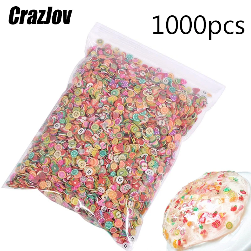 

1000pcs Fruit Slices Addition For Nail Art Slime Fruit Charm Filler For diy Slime Accessories Lizun Supplies Decoration Toy