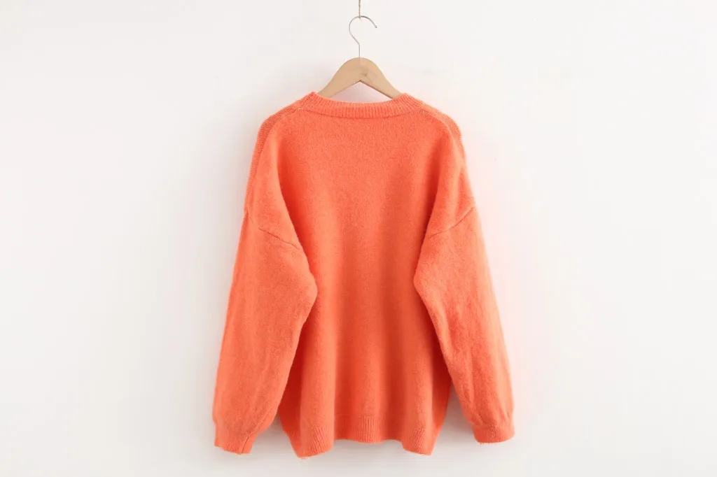 

2019 Girls Sweet Style Embroidery Sweaters Women Cute Fresh Stereo Flower Design Loose Pullovers Female All Match Basic Sweater