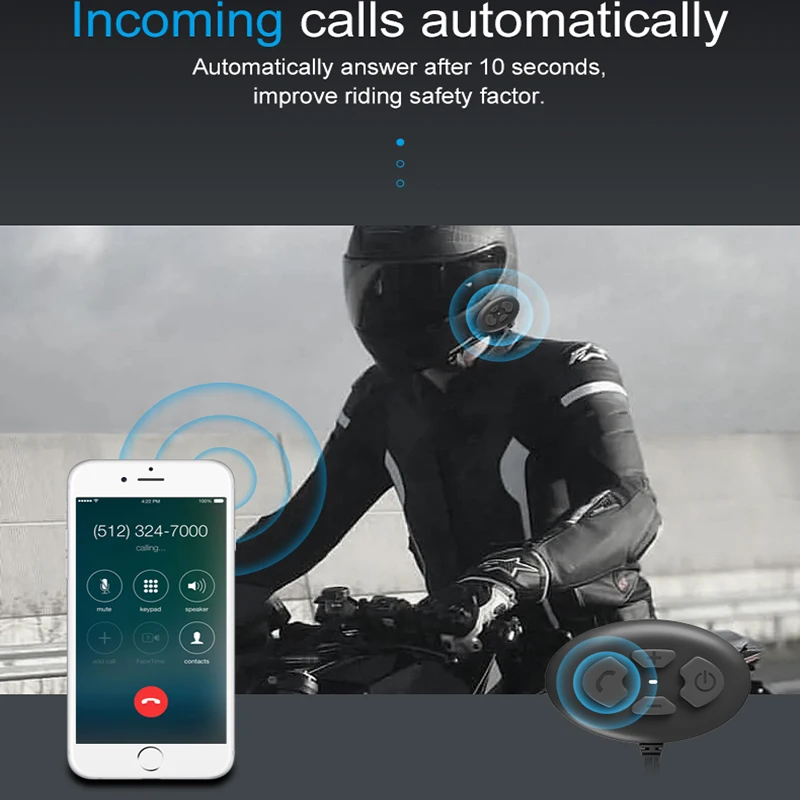 

Moto Helmet Headset Microphone Motorcycle Helmet Earphones Bluetooth V5.0 Handsfree Stereo Headphone For Motobike riding