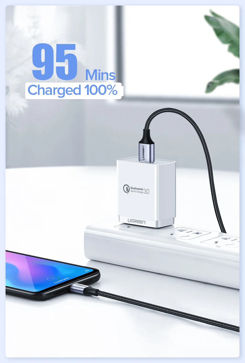 Ugreen usb type-c кабель передачи данных для быстрой зарядки зарядное устройство для samsung s9 s8 huawei xiaomi9 usb c кабель короткий 2 м Android 90 градусов