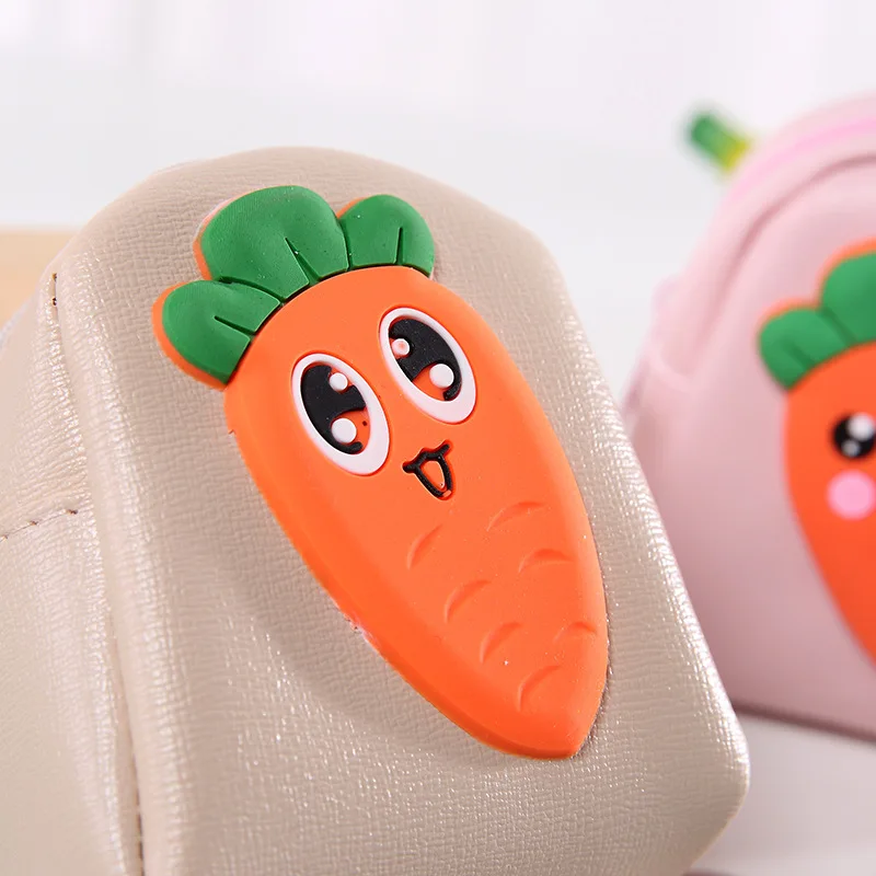 Новый каваи морковь мультфильм маленький кошелек на молнии сумка для хранения