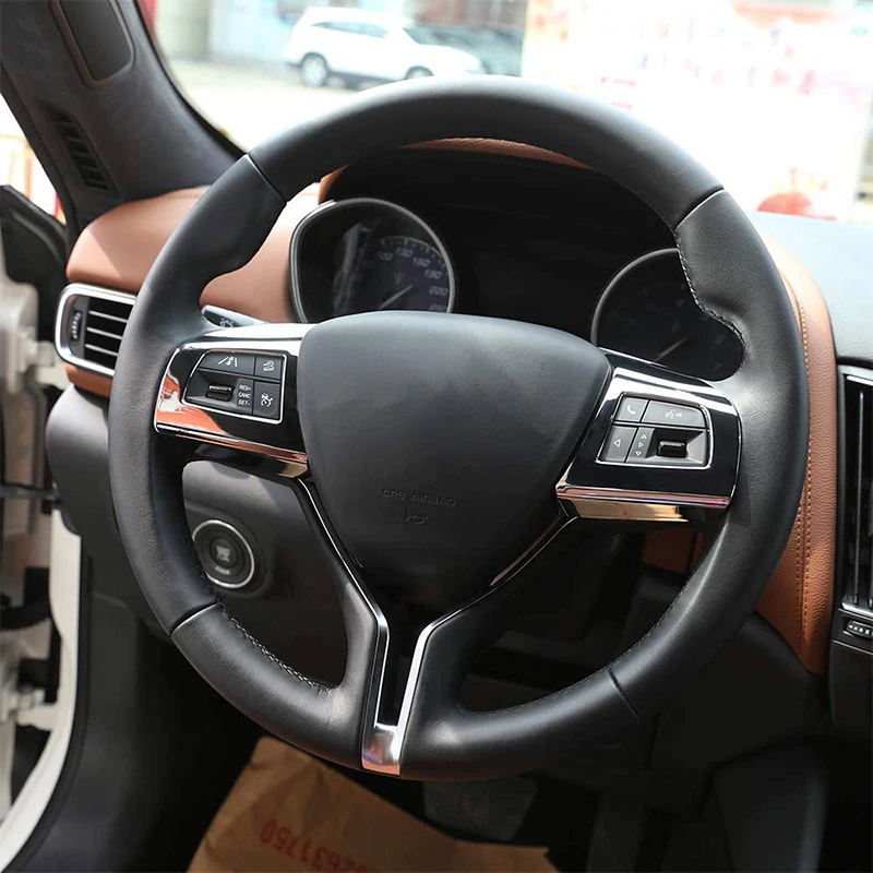 

For Maserati Levante For Ghibli For Quattroporte 2016 Styling ABS Car Steering Wheel Button Frame Cover Trim Sticker Accessories