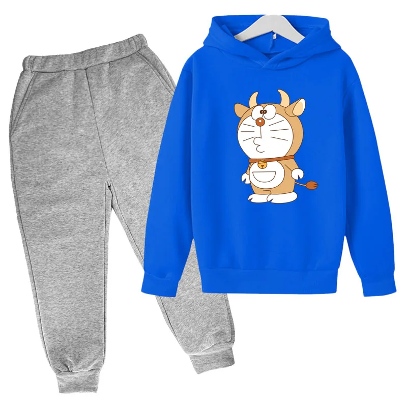 

Doraemon Children sets Popular animation print Hoodies Sweatshirts Fashion Autumn Winter pullover polyester Hoody Casual Tops