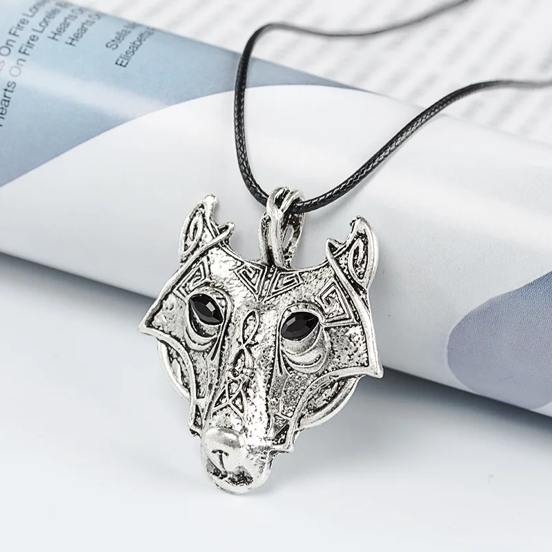 Ретро ожерелье с подвеской в виде головы волка мифологии Европы и Америки из