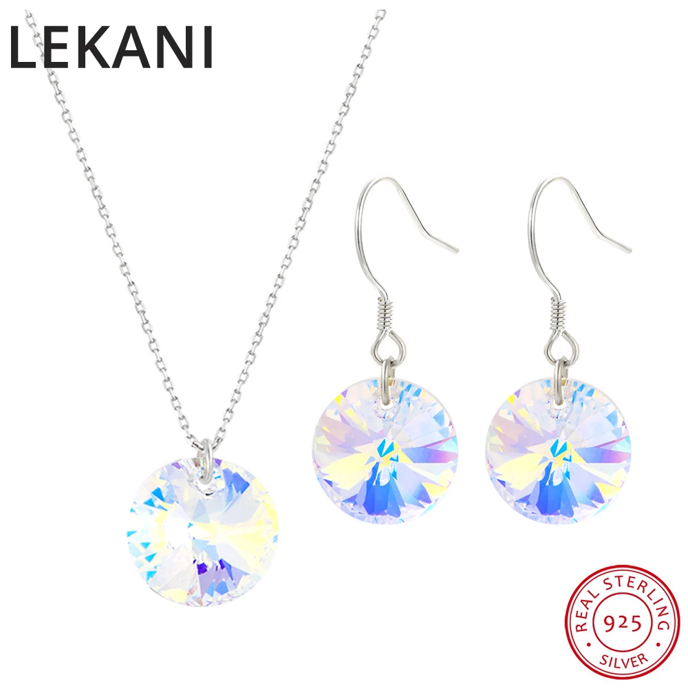 LEKANI Ювелирные наборы с кристаллами Swarovski для женщин Свадебные S925 Серебряный