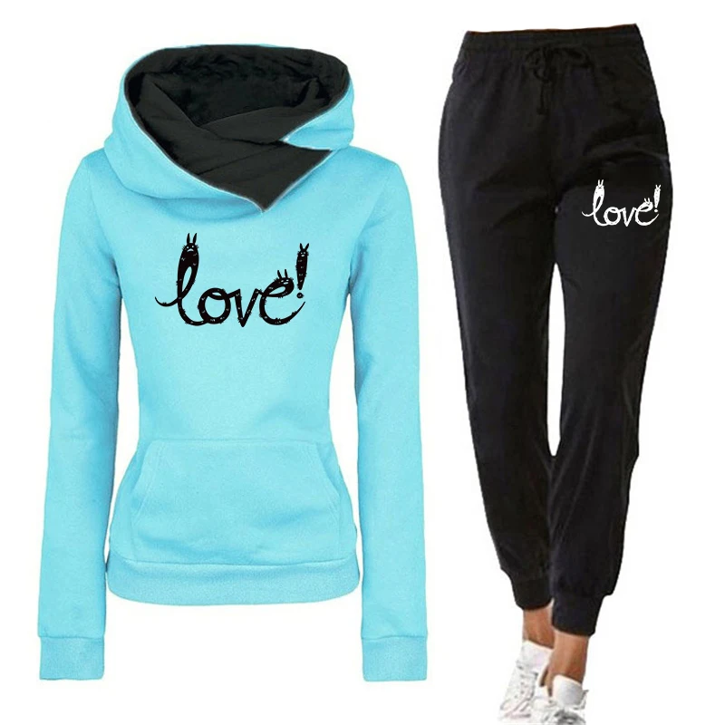 

Casual Tracksuit Women Two Piece Set Outfits Autumn Spring Harajuku Sweatshirt Hoodies and Jogger Pants Suits Ropa De Mujer