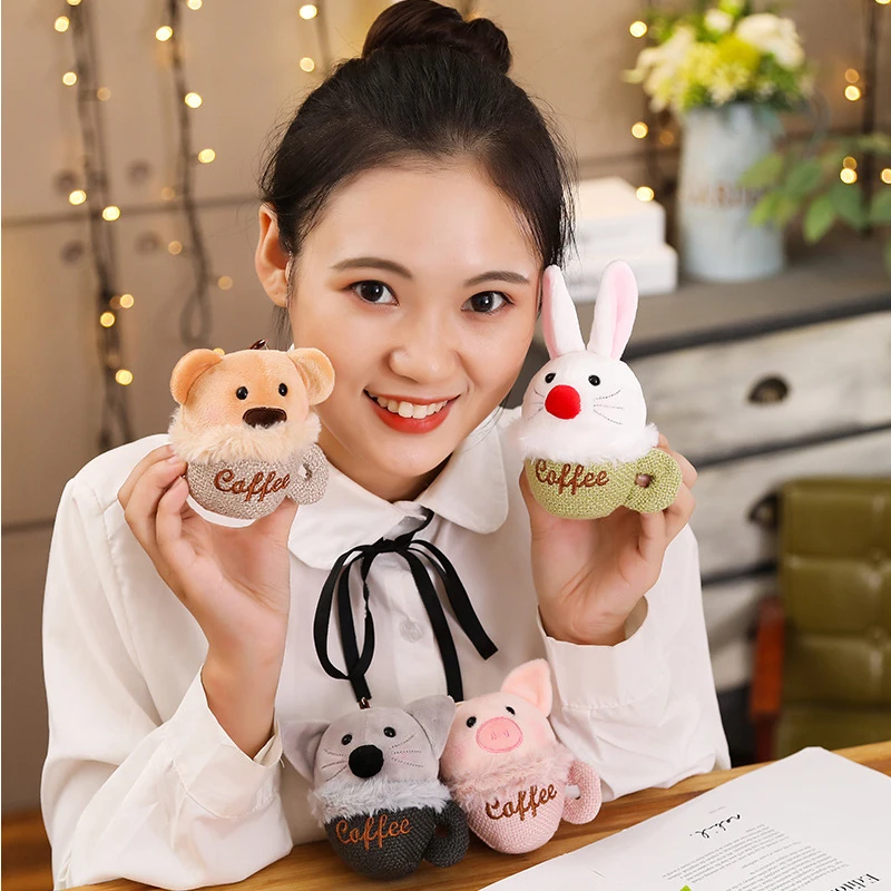 Милый мультяшный плюшевый брелок с животными 15 см слон медведь единорог кролик